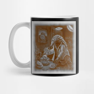 black and white pangolin bringing cookies to life Mug